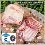 Lamb collar SHOULDER FOREQUARTER BONE-IN frozen CHOPS 1cm 3/8" (price/pack 600g 3-4pcs) brand Wammco / Midfield / WhiteStripe